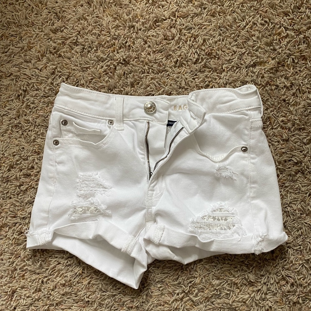 White American Eagle jean shorts